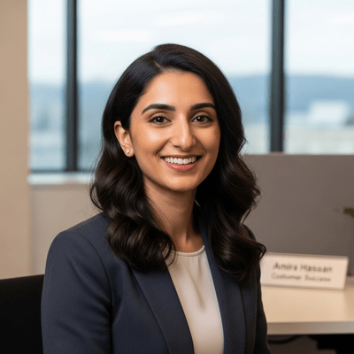 Headshot of Amira Hassan, Customer Success